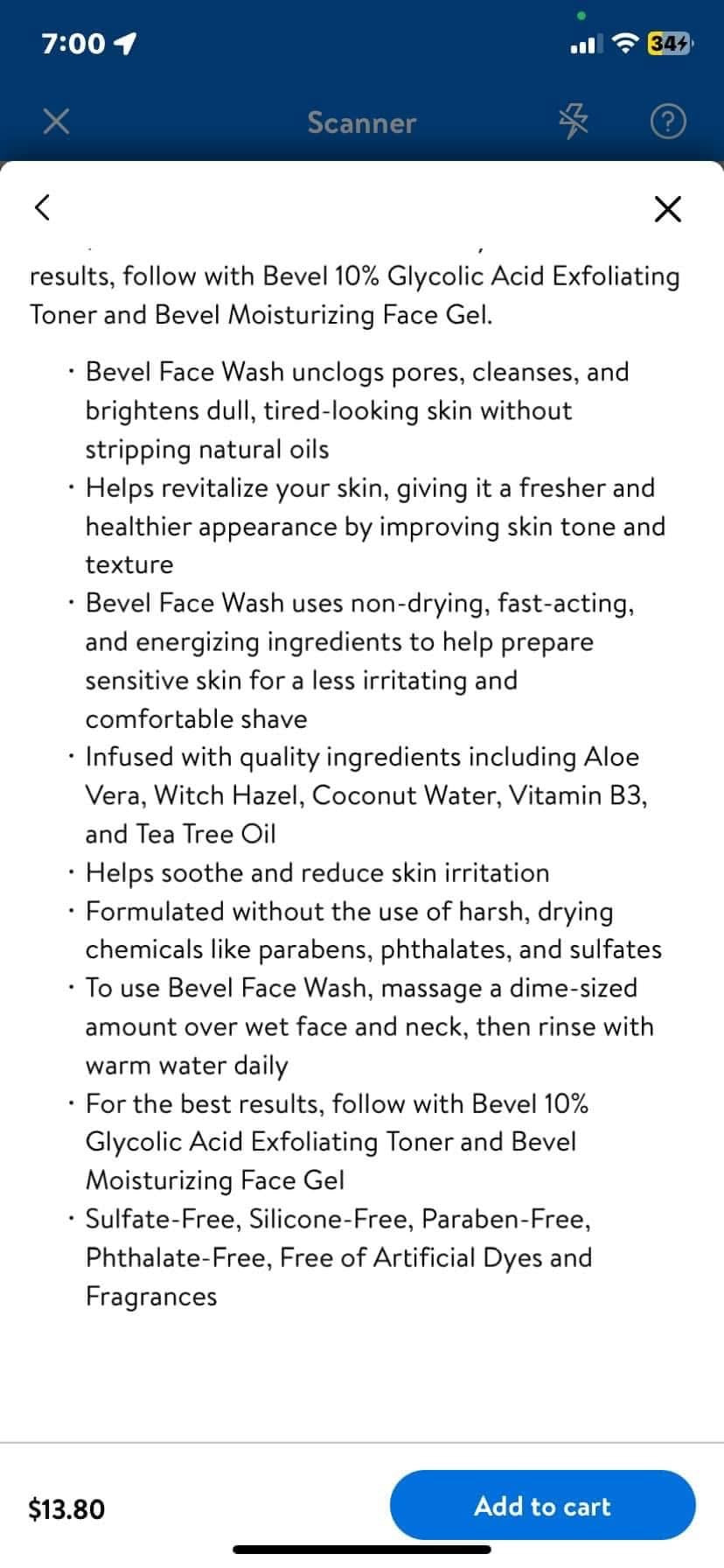 Mens Bevel Revitalizing Face Wash