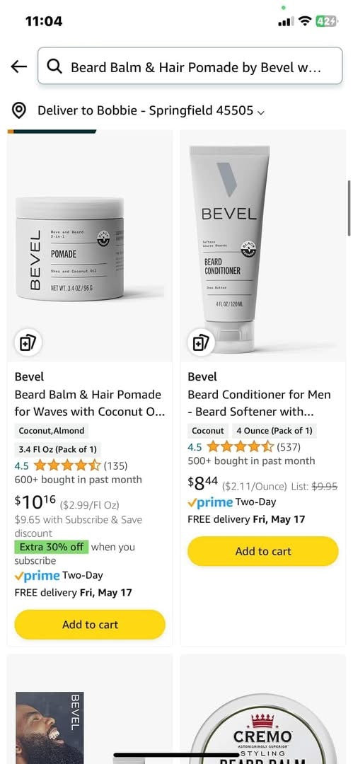 Mens Bevel Hair 2 in 1 Pomade