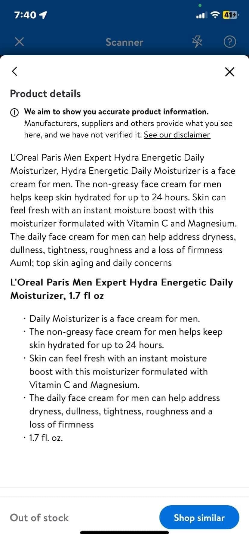 L'Oreal Paris Men Expert Hydra Energetic Daily Moisturizer