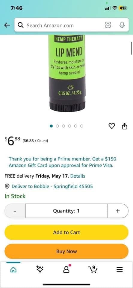 M. Skin Care Hemp Therapy Lip Mend Balm for Men,