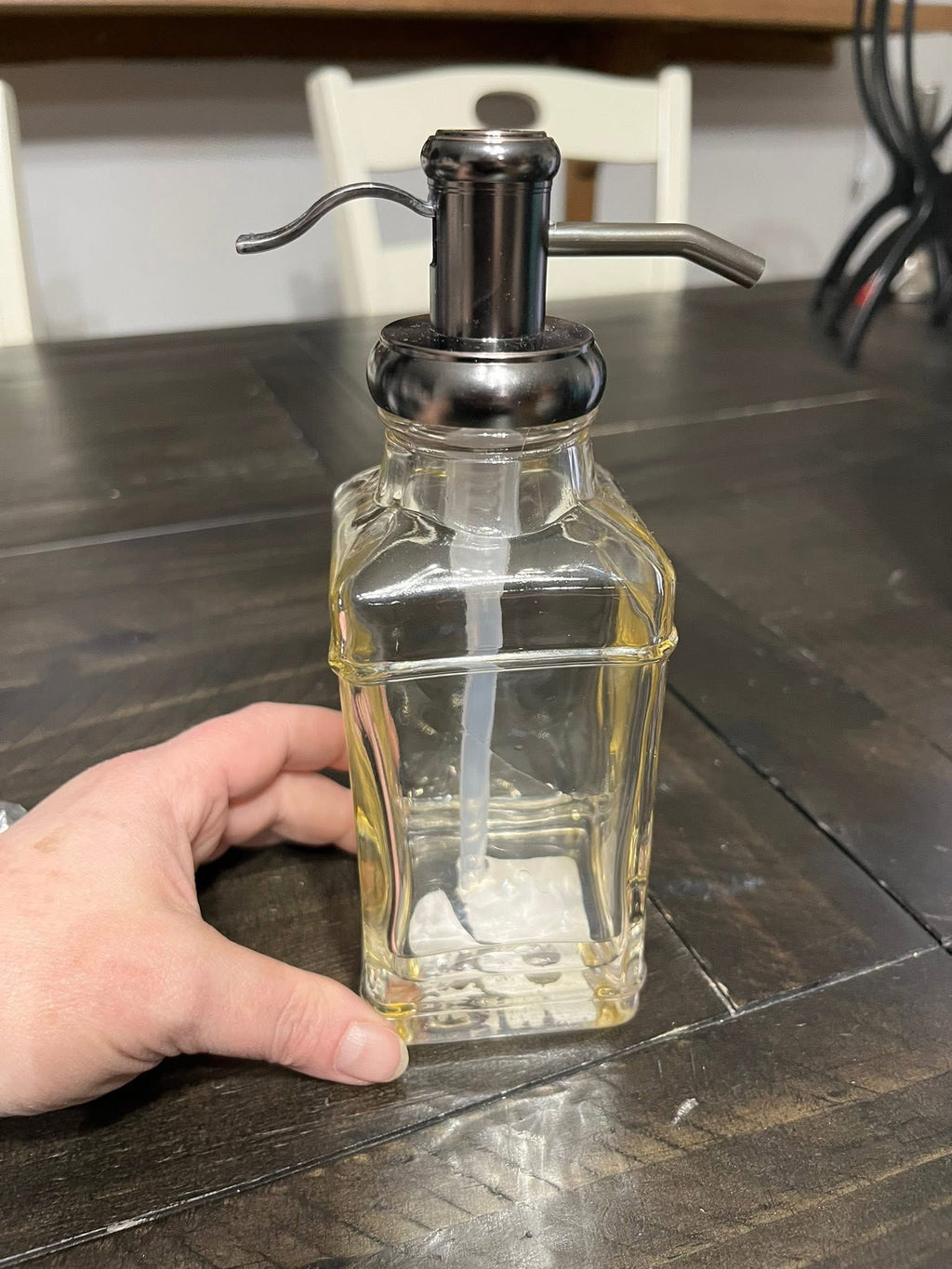 Antique Glass Tall Soap Pump