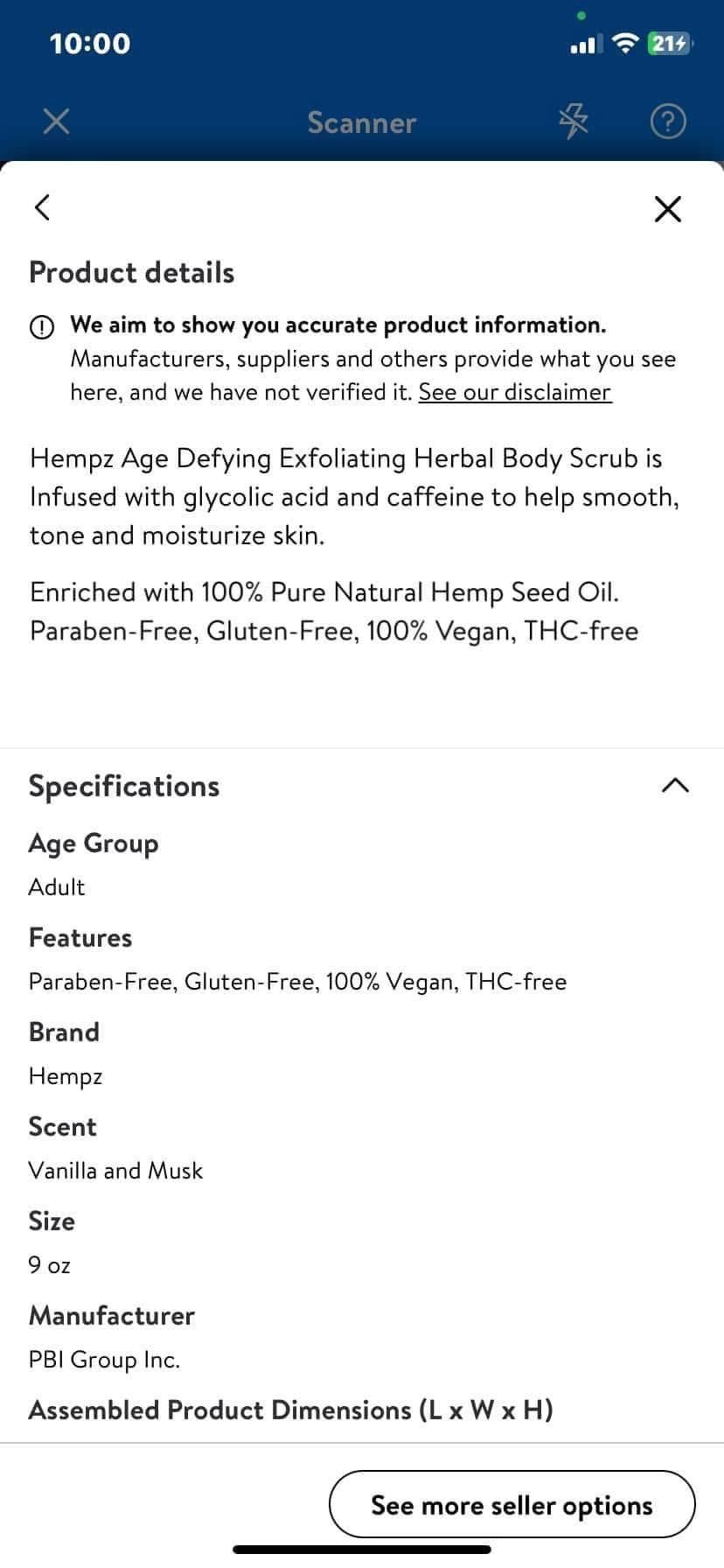 Hempz Exfoliating Body Scrub