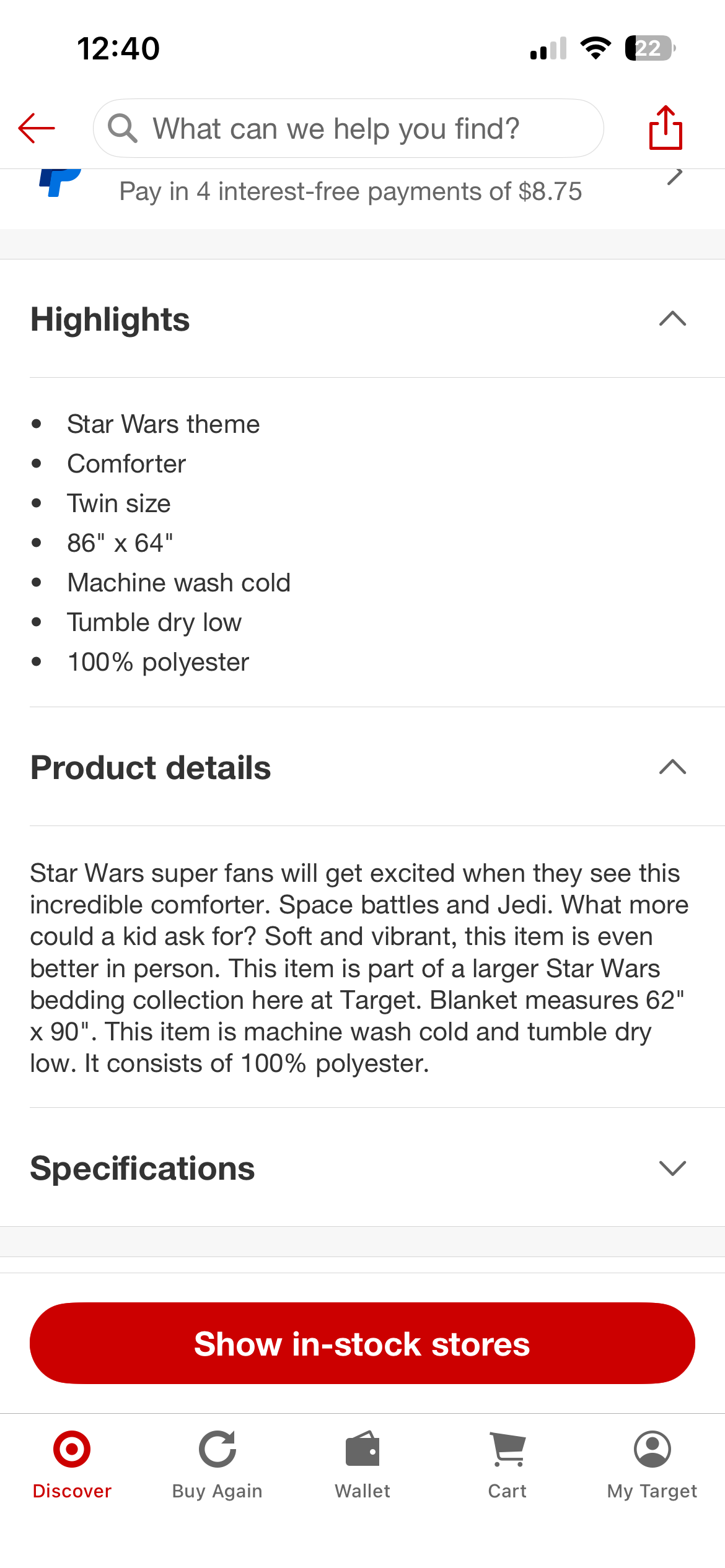 Twin Star Wars Comforter