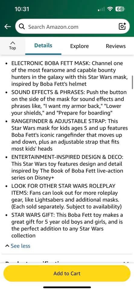 Star Wars Boba Fett Electronic Mask