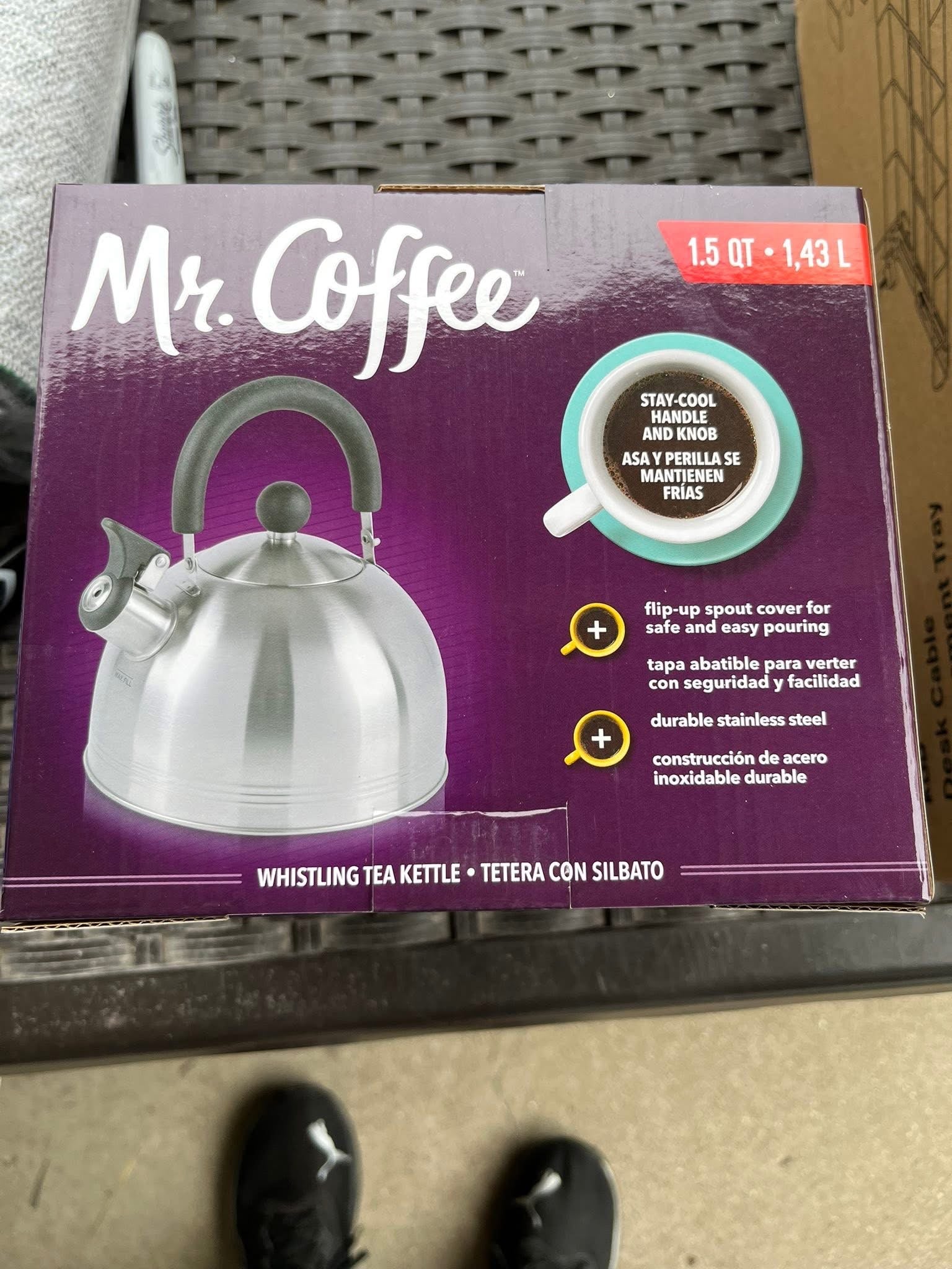 Mr. Coffee Carterton Stainless Steel Whistling Tea Kettle