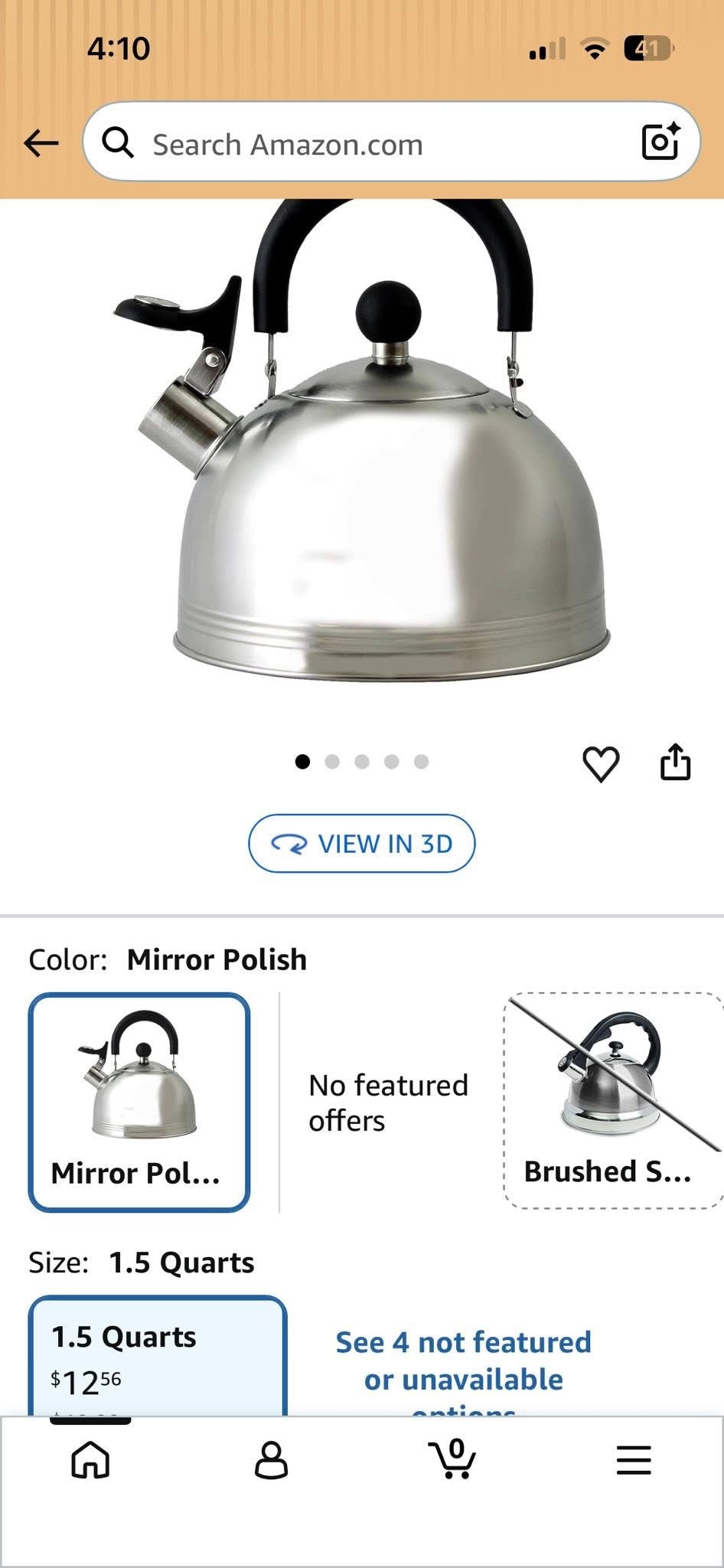 Mr. Coffee Carterton Stainless Steel Whistling Tea Kettle