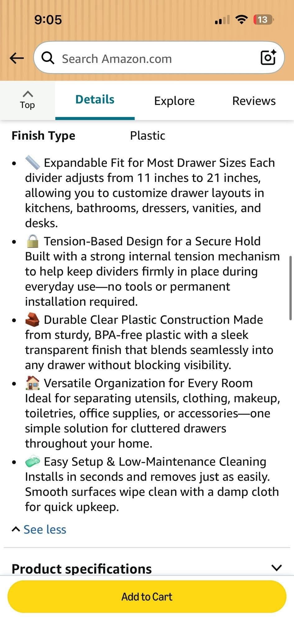 4 pack Drawer Dividers