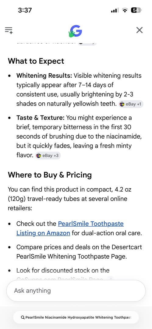 PearlSmile Niacinamide Hydroxyapatite Whitening Toothpaste