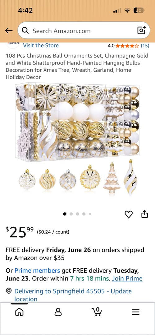 108 Pcs Christmas Ball Ornaments Set