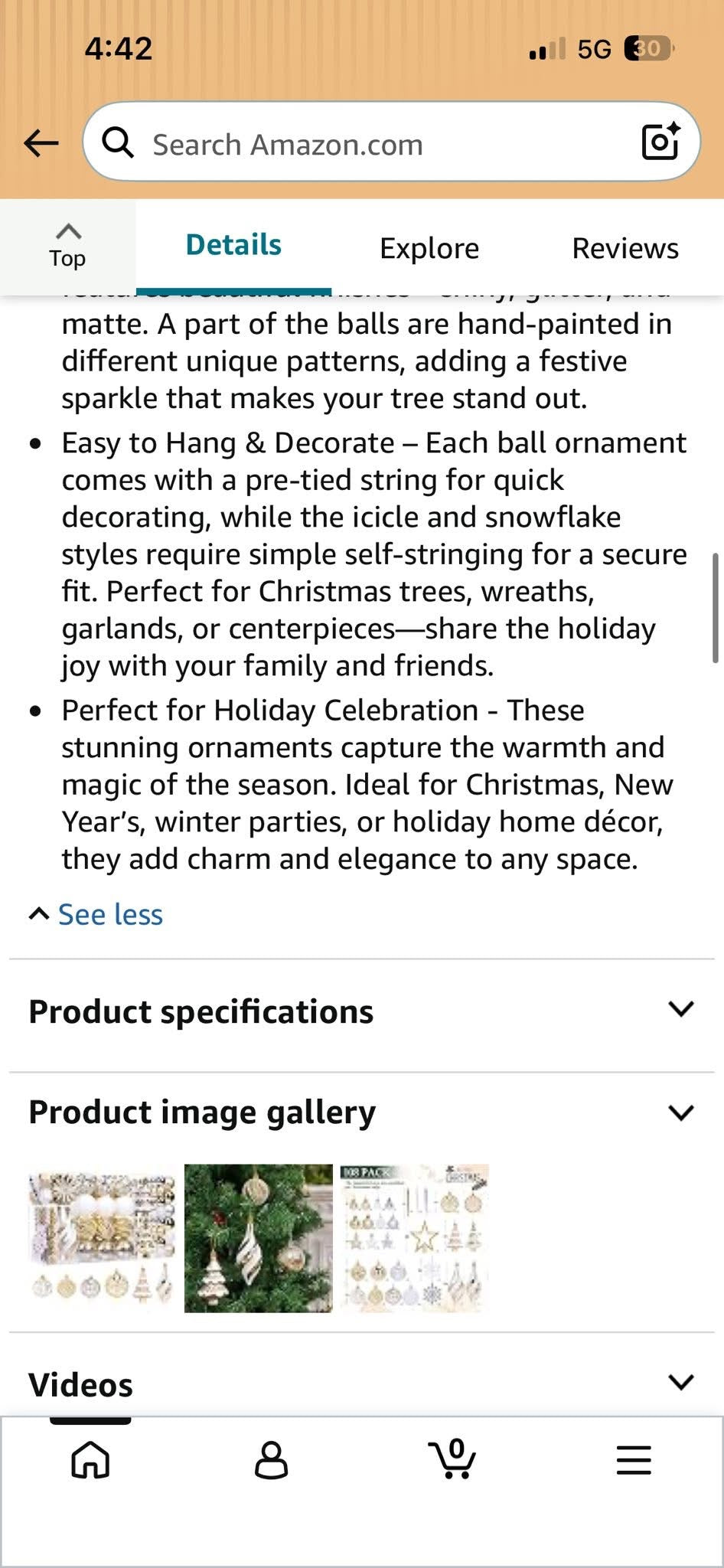 108 Pcs Christmas Ball Ornaments Set