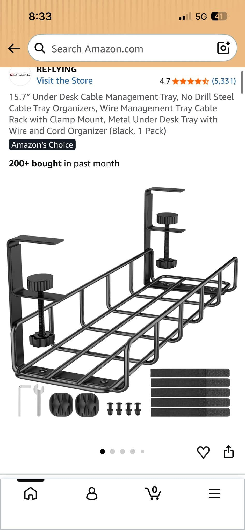 Under Desk Cable Management Tray