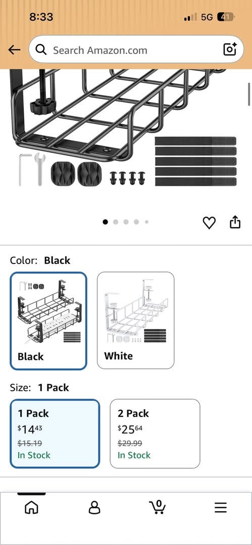 Under Desk Cable Management Tray
