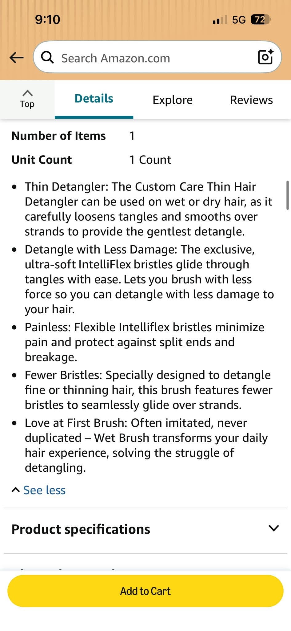 Wet Brush - Fine Hair Detangling Comb