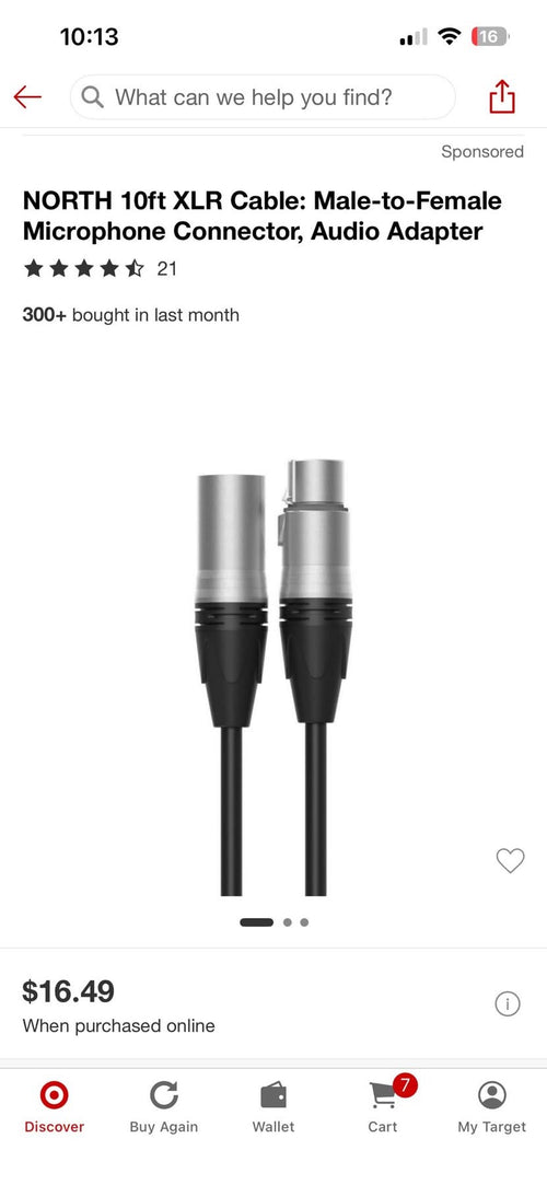 10ft XLR Cable