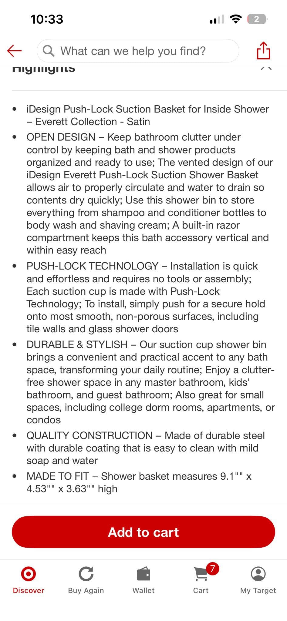 Shower Suction Basket