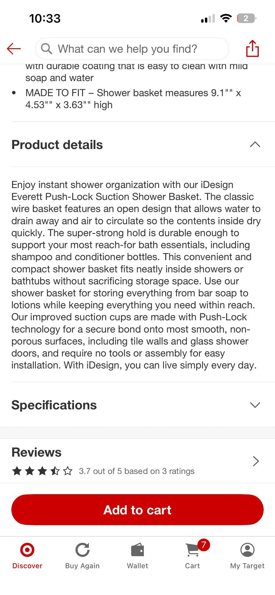 Shower Suction Basket