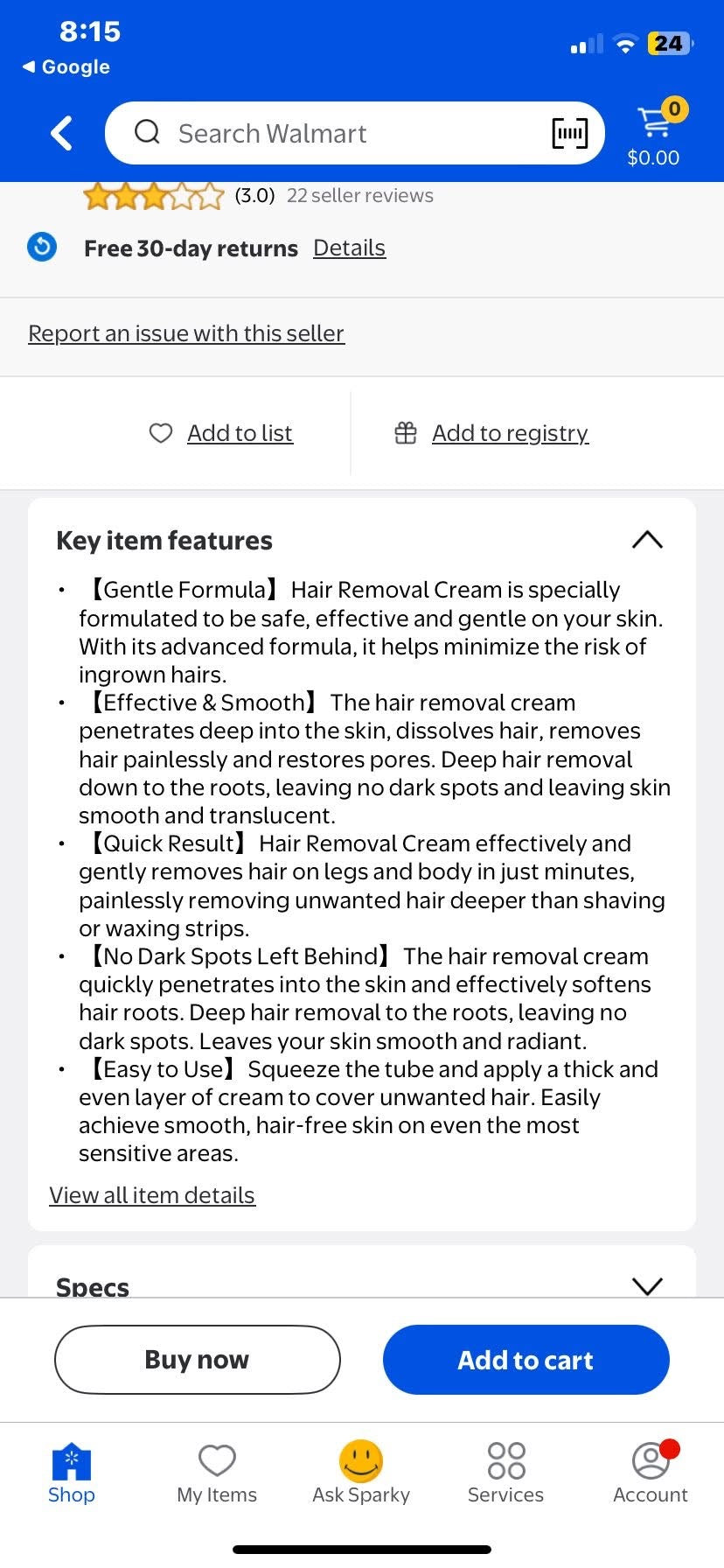 2pk Hair Removable Cream