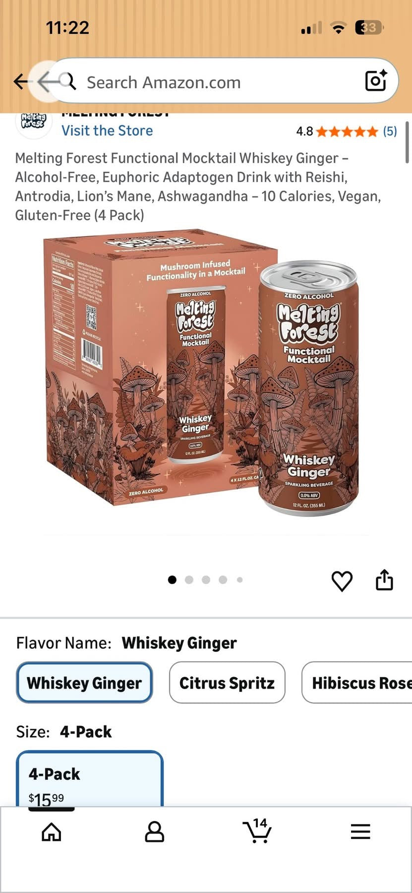 Melting Forest Functional Mocktail Whiskey Ginger
