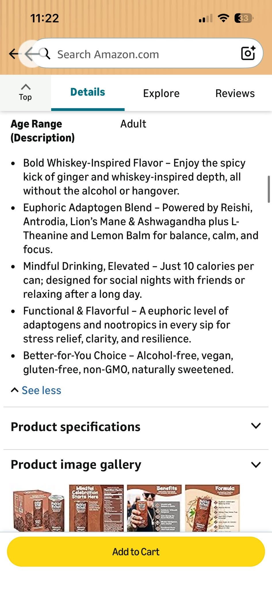 Melting Forest Functional Mocktail Whiskey Ginger
