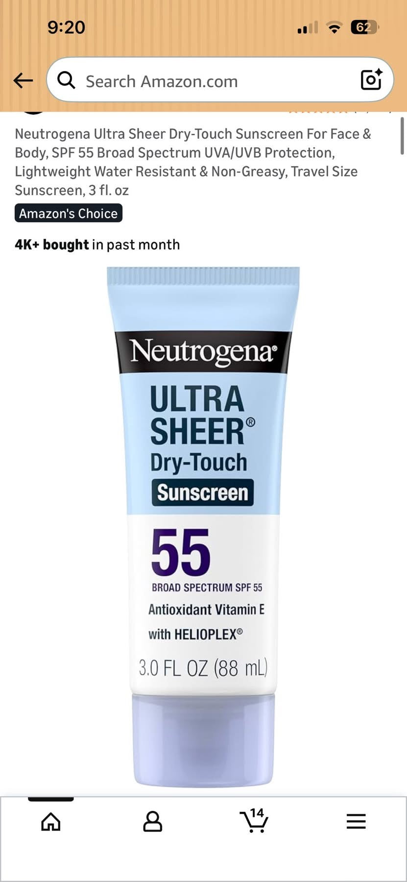 Neutrogena Ultra Sheer Dry-Touch Sunscreen For Face & Body