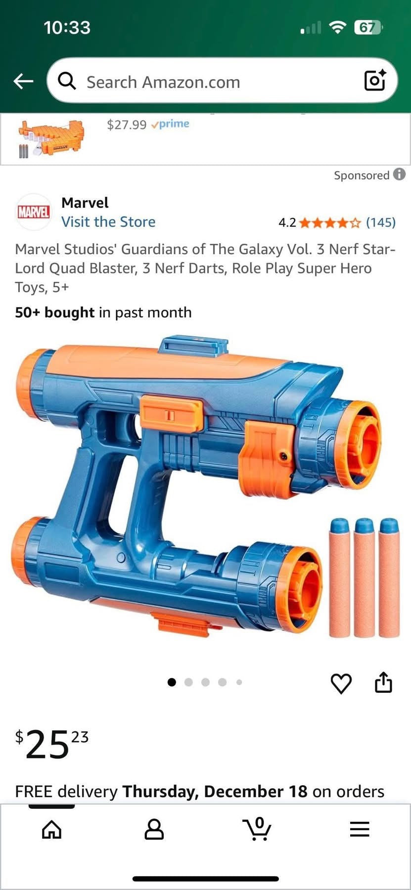 Nerf Star Lord Quad Blaster