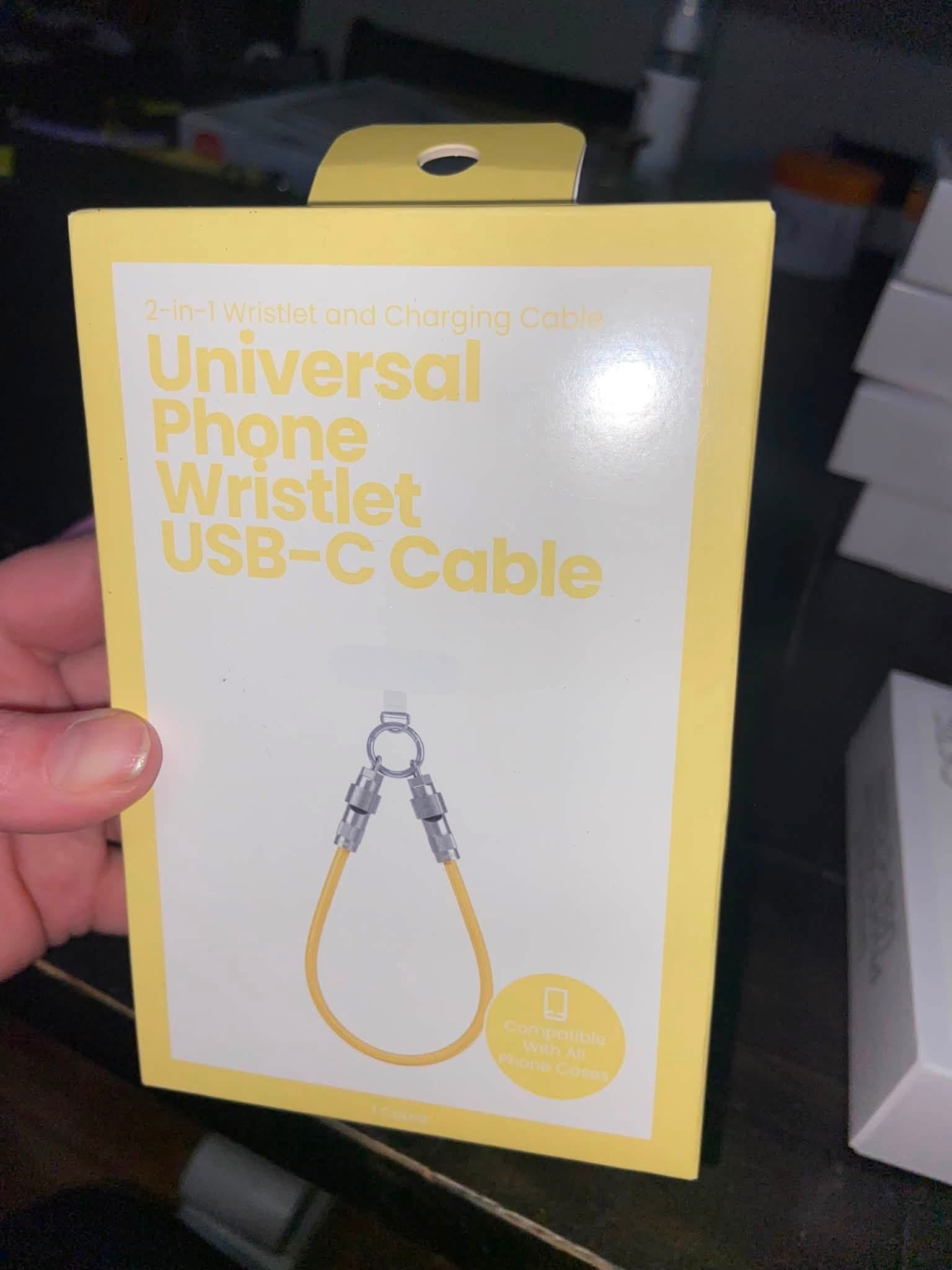 2-in-1 Universal Phone Wristlet USB-C Cable