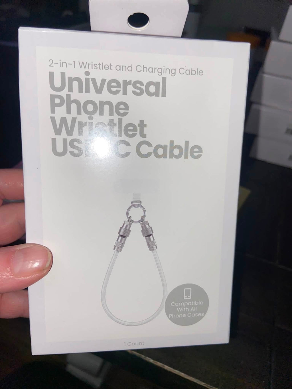2-in-1 Universal Phone Wristlet USB-C Cable