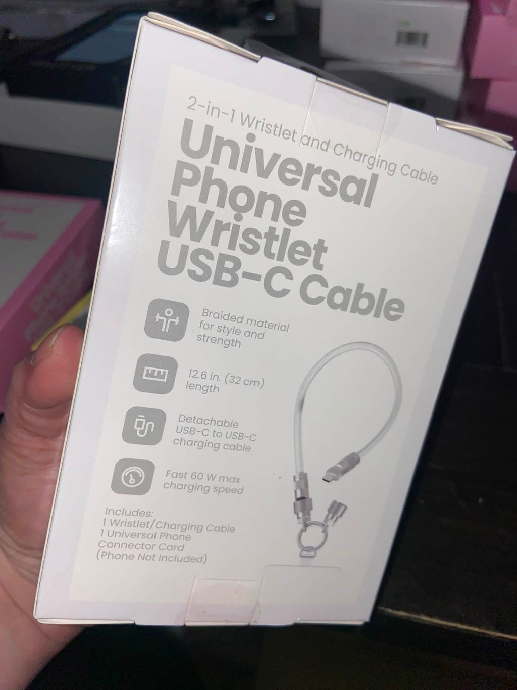 2-in-1 Universal Phone Wristlet USB-C Cable