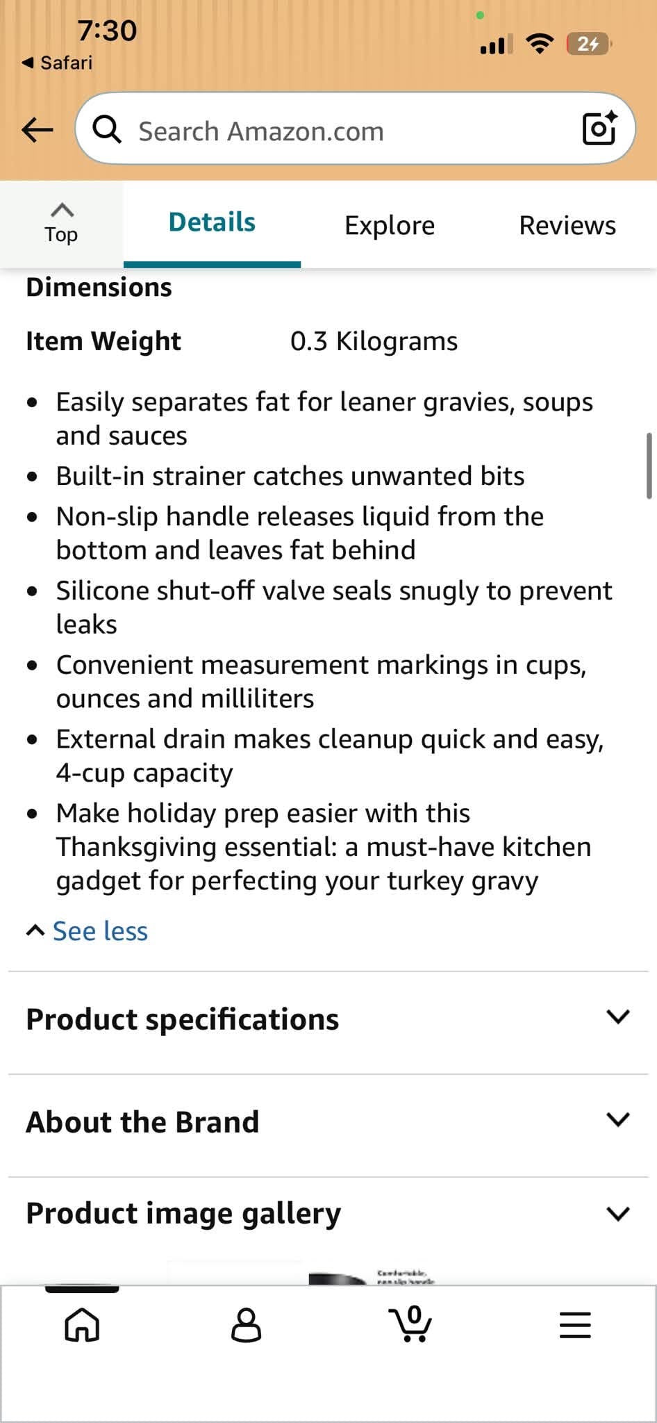 OXO Good Grips Good Gravy 4-Cup Fat Separator