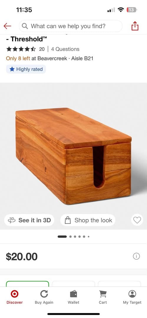 Wood Cable Management Box
