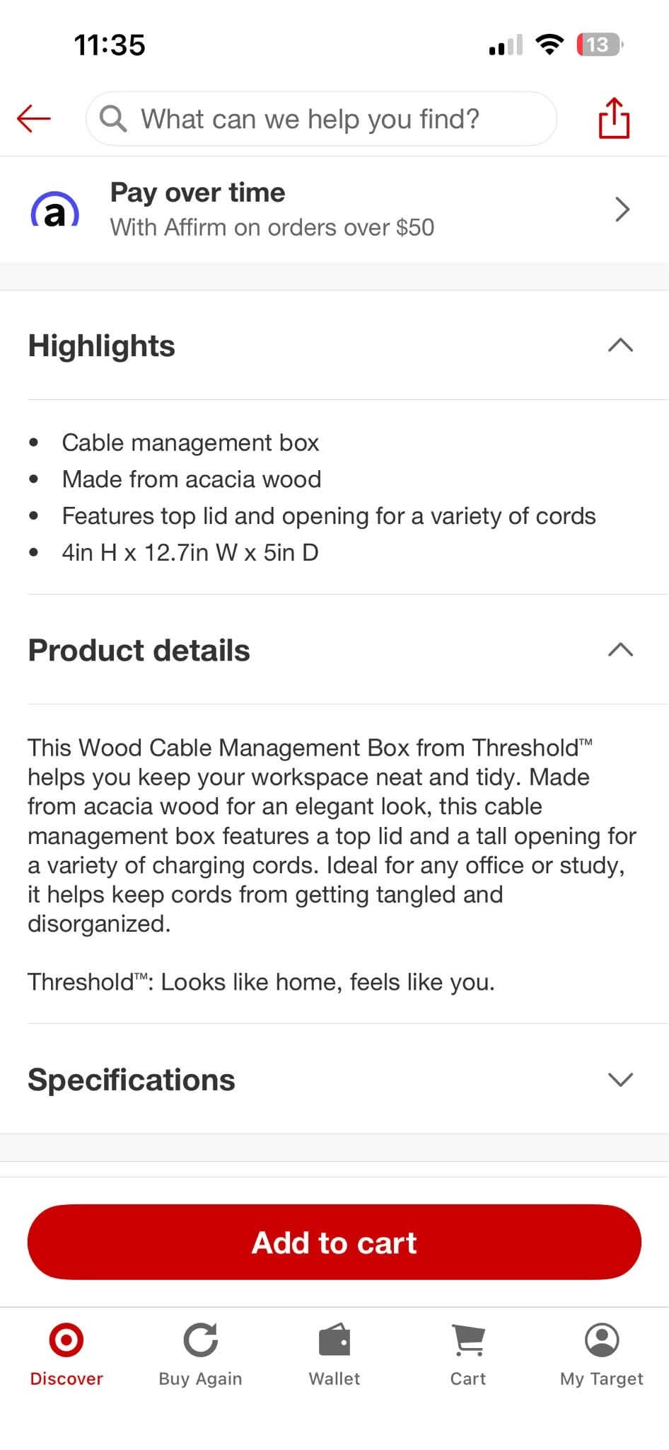 Wood Cable Management Box