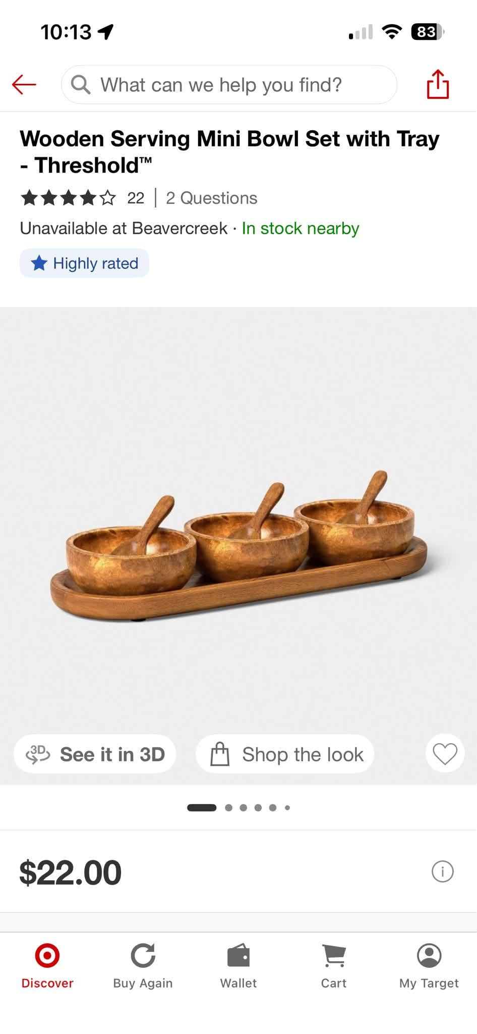 Wooden Dip Serving Set