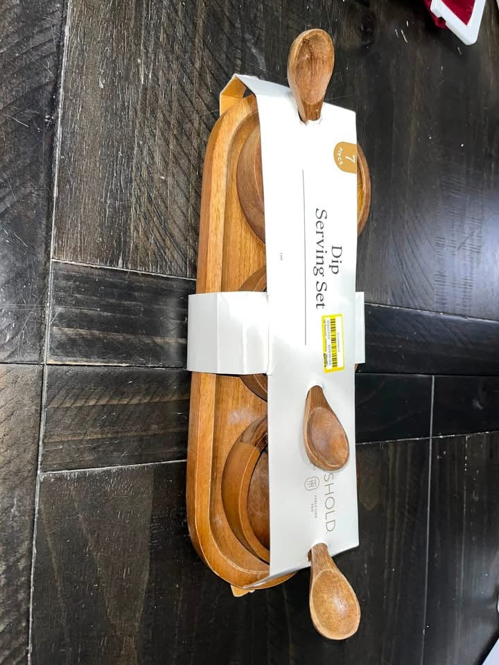 Wooden Dip Serving Set