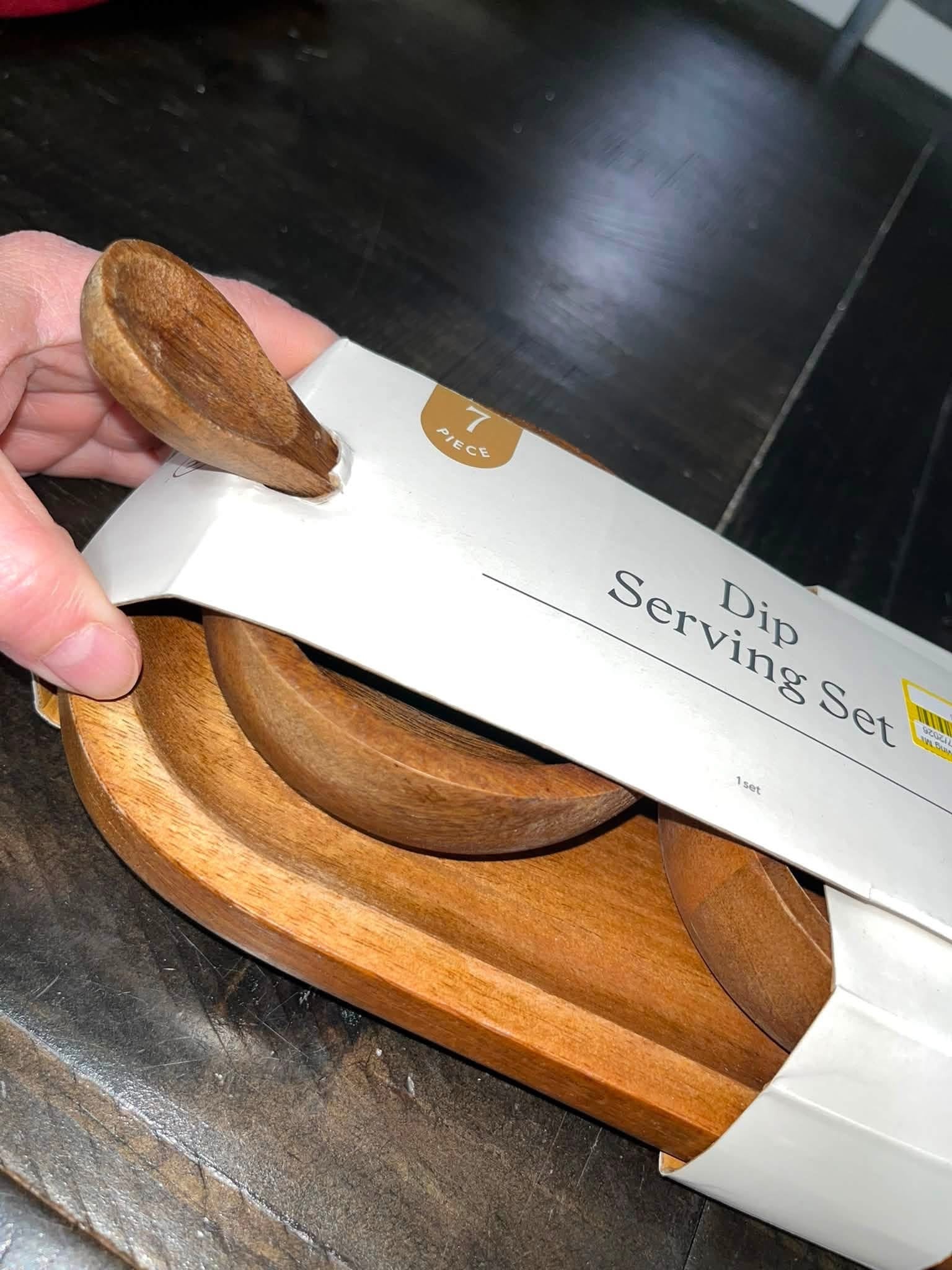 Wooden Dip Serving Set