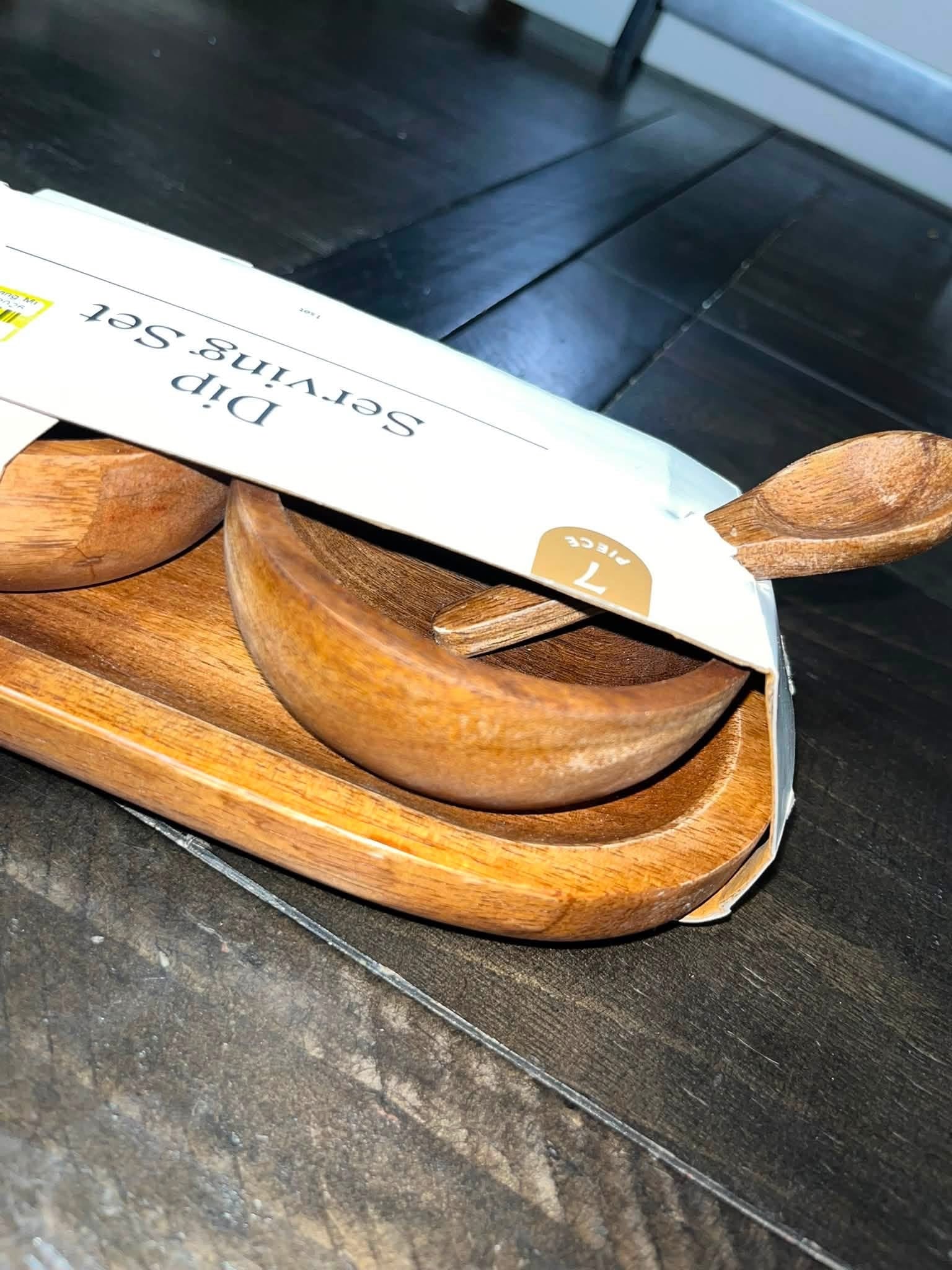 Wooden Dip Serving Set