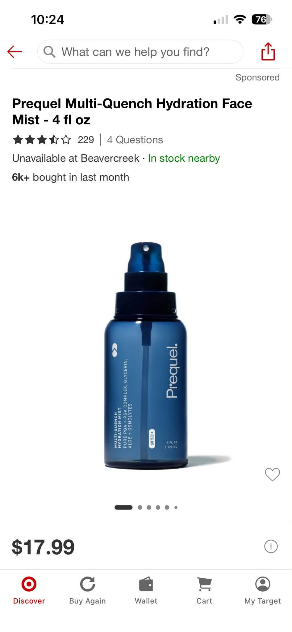 Prequel Multi Quench Hydration Face Mist