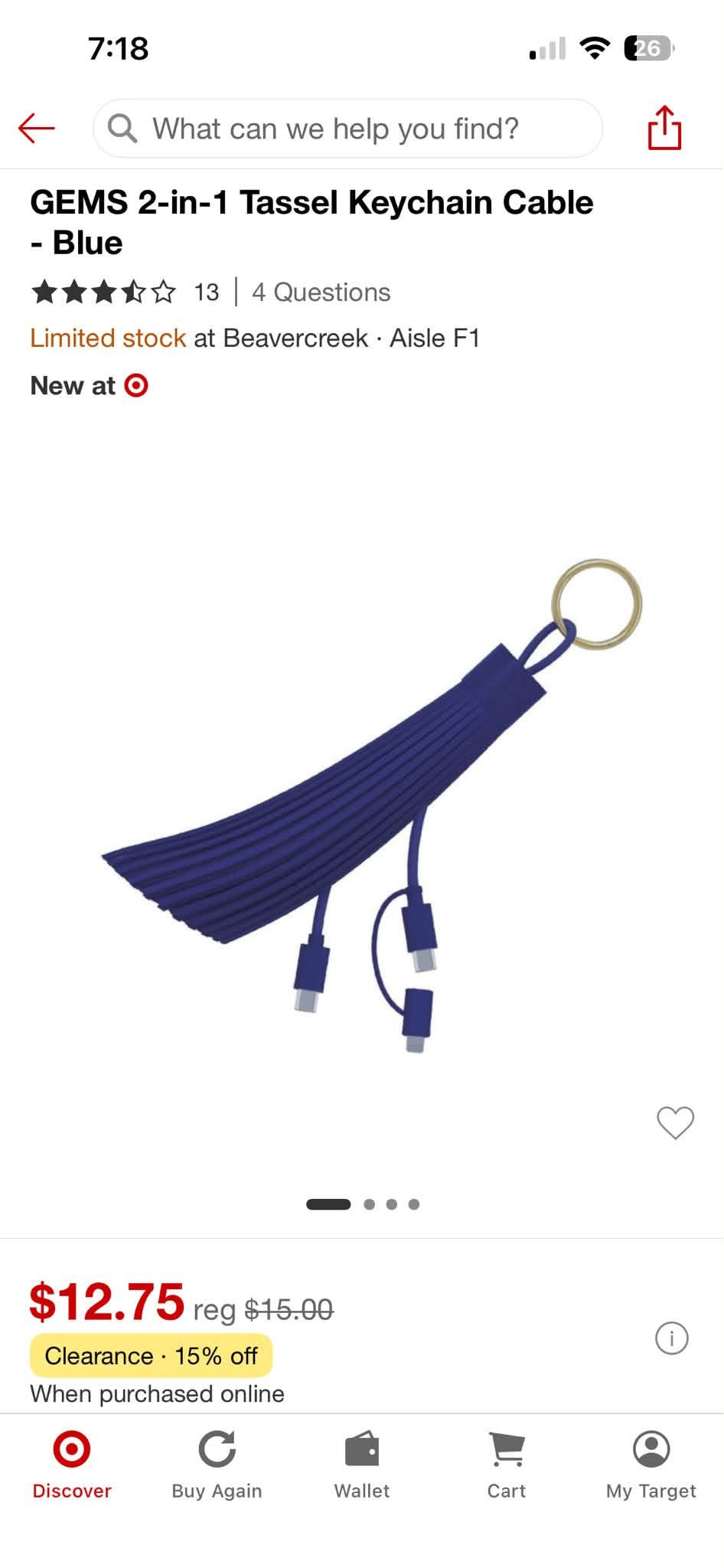 2 in 1 - Tassel Keychain Cable - New