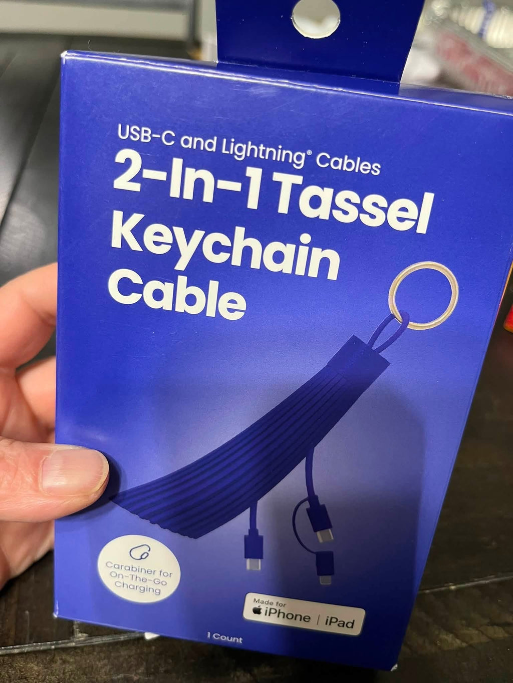 2 in 1 - Tassel Keychain Cable - New