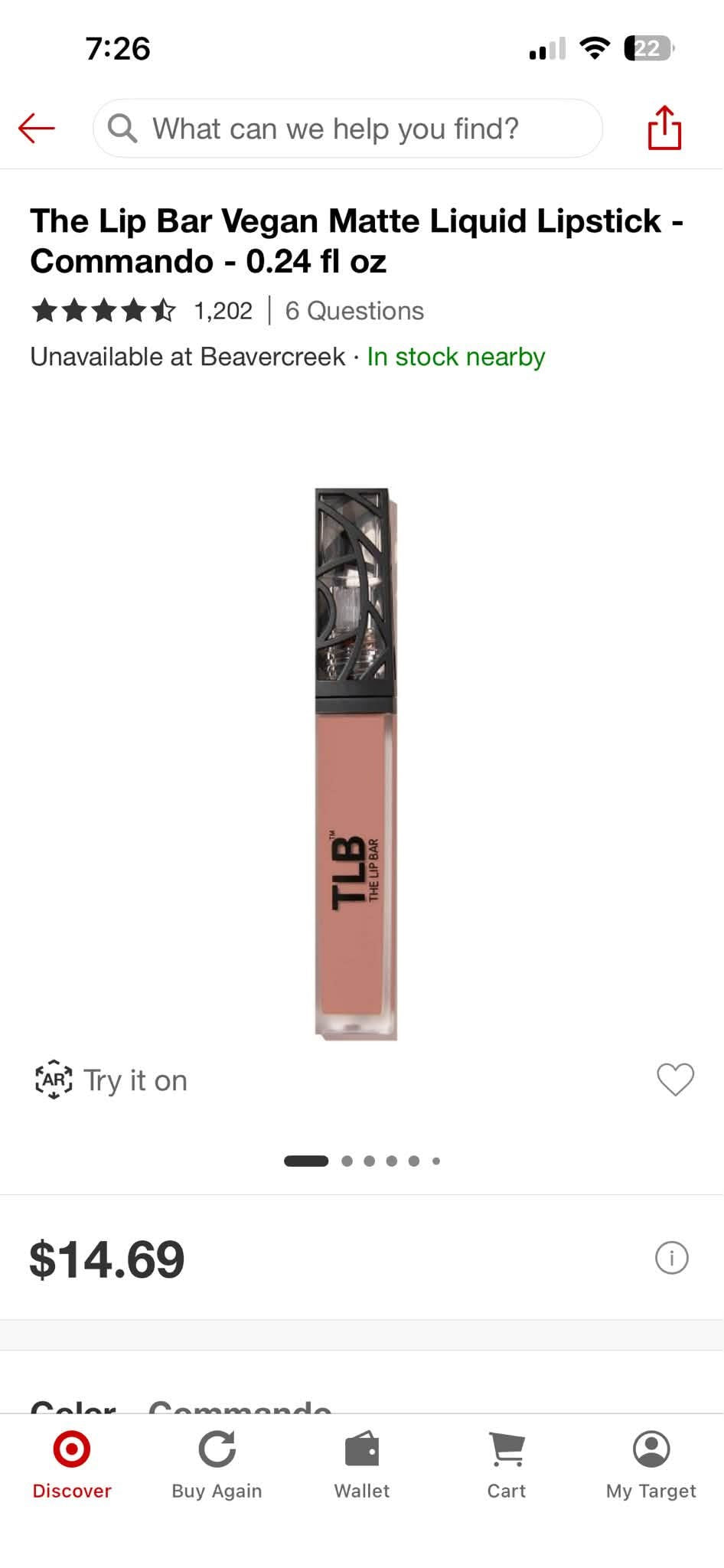 The Lip Bar Vegan Matte Liquid Liistick - Commando