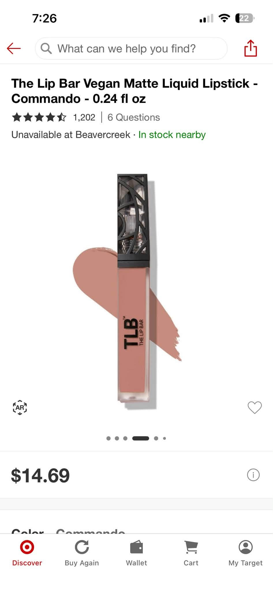 The Lip Bar Vegan Matte Liquid Liistick - Commando
