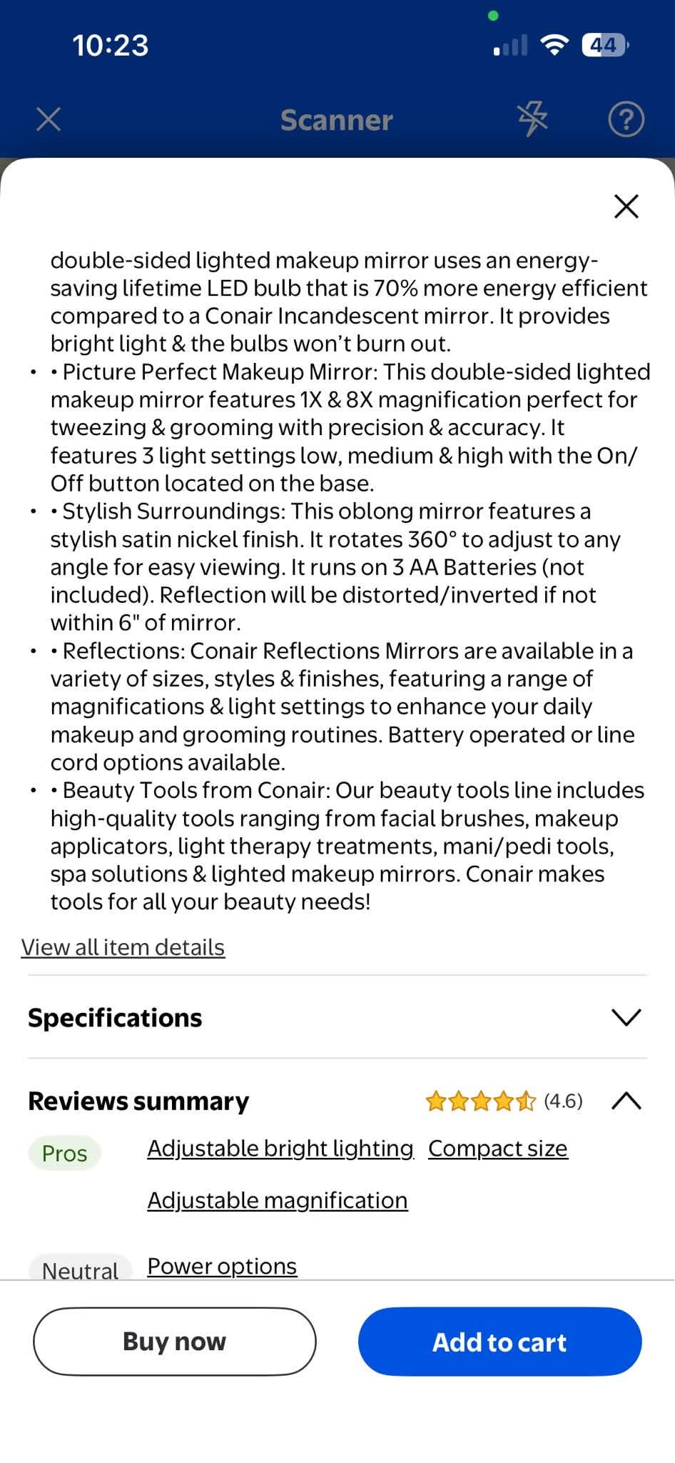 Conair Lighted Makeup Mirror