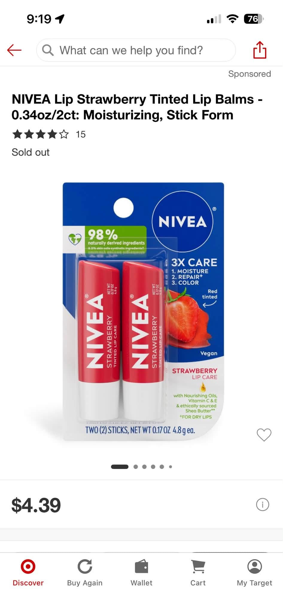Nivea 2pk Tinted Lip Balm