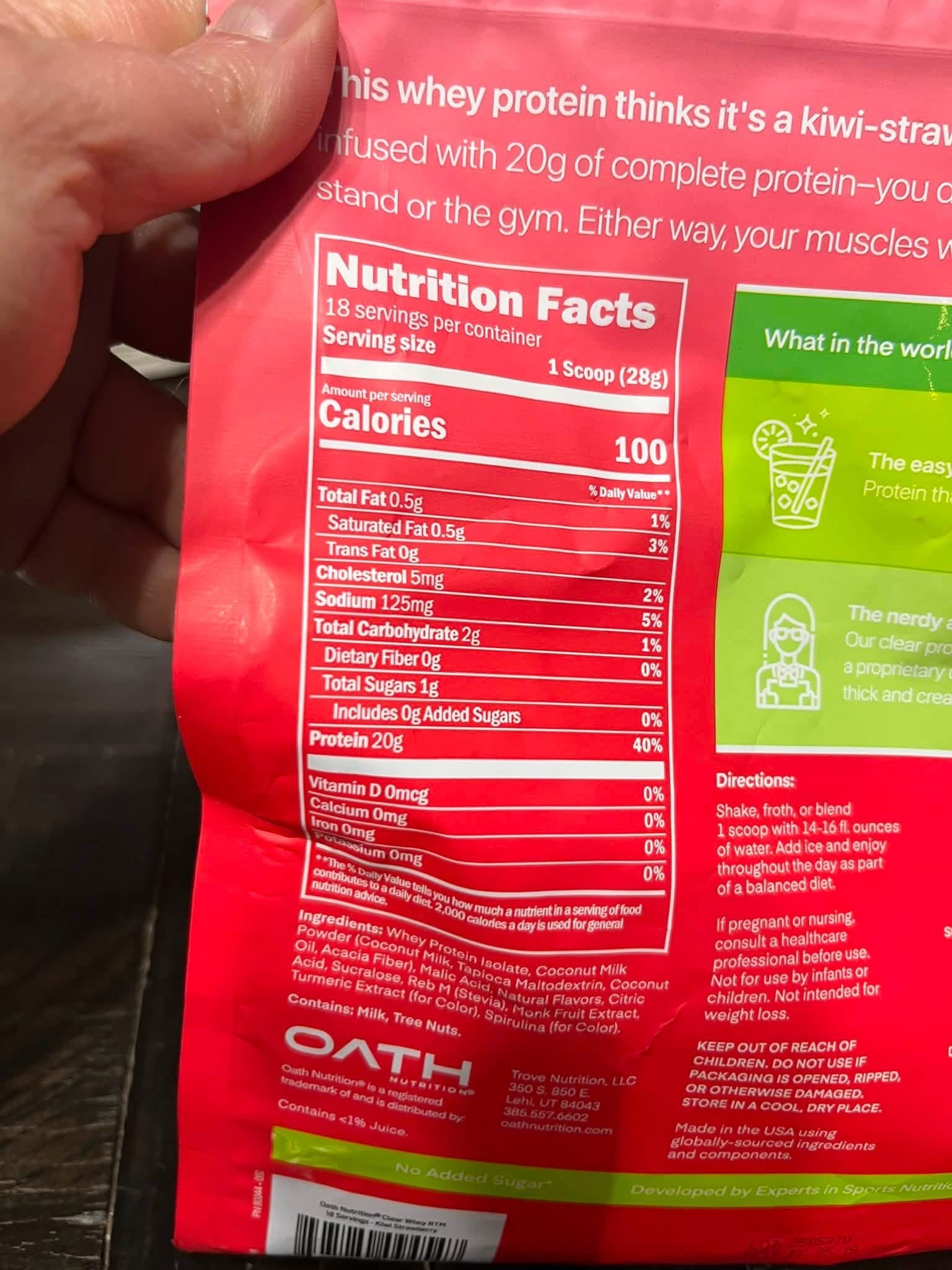 Oath Nutrition Clear Protein Powder