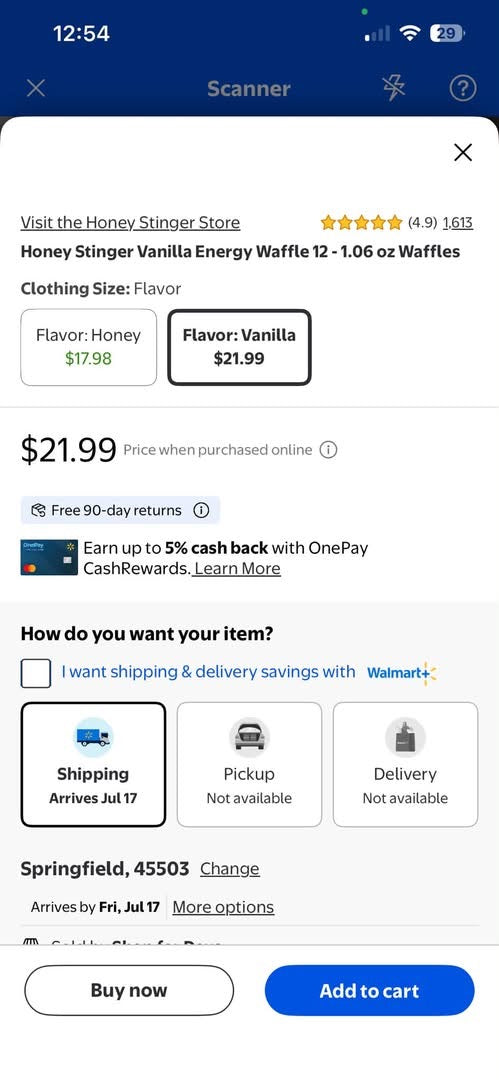 Honey Stinger Energy Waffle