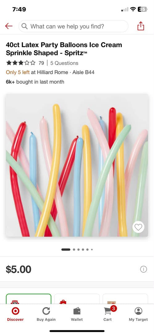 40ct Latex Free Party Balloons