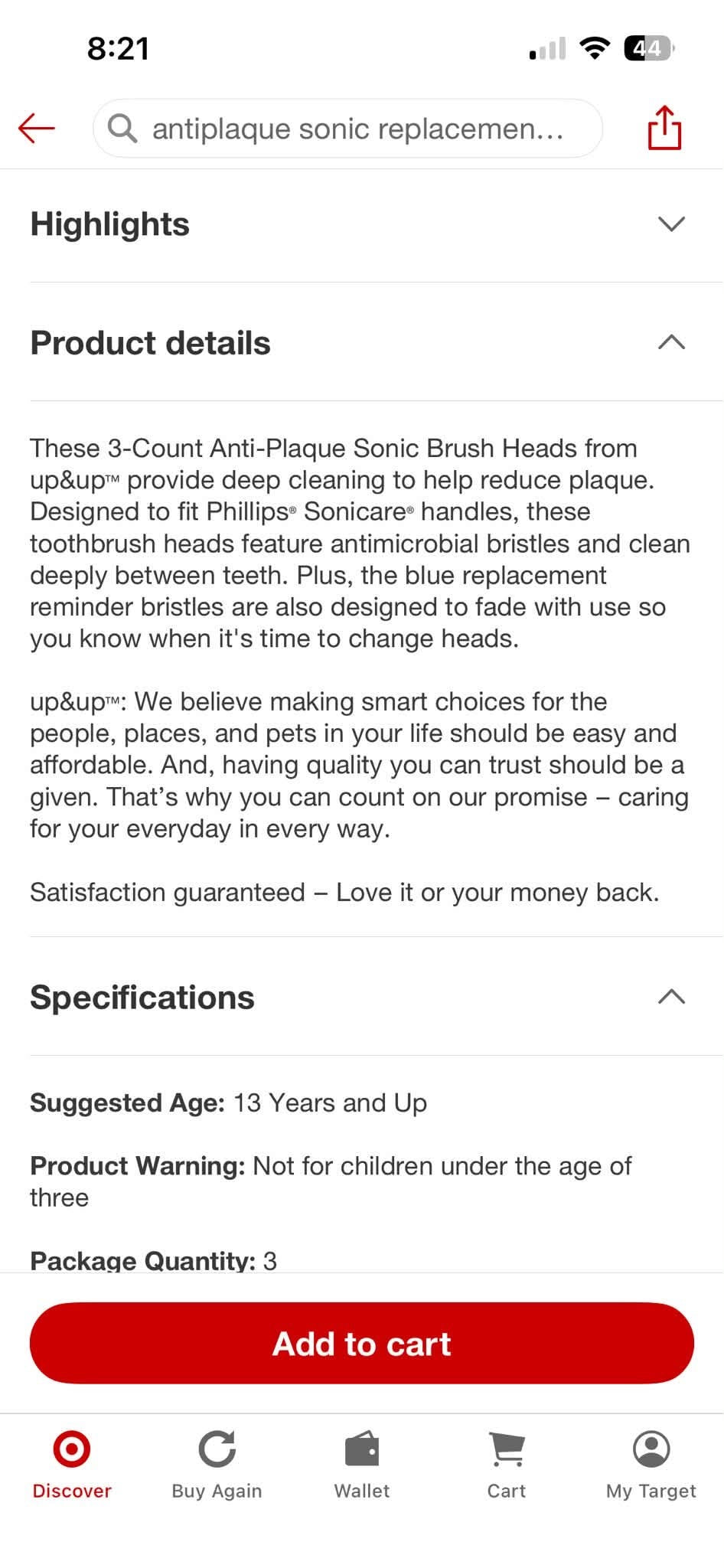 3pk Anti-Plaque Sonic Replacement Heads