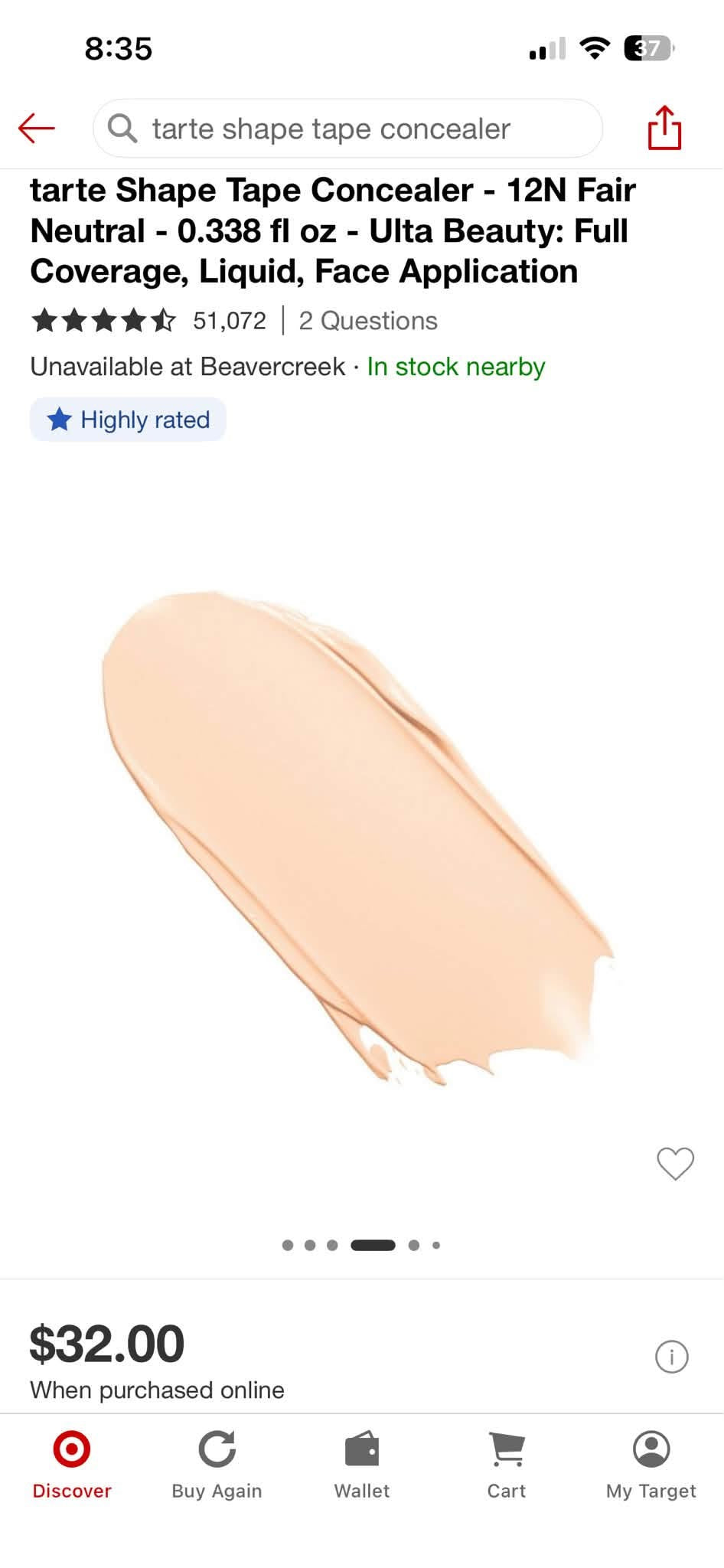 Tarte Shape Tape Concealer - 12N Fair Neutral