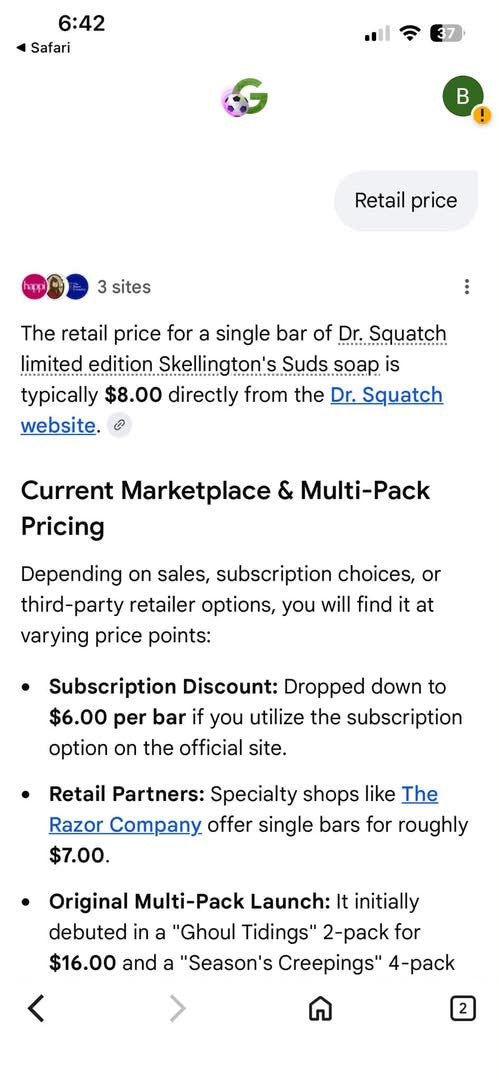 Dr Squatch Mens Natural Soap - Oogie Boogie