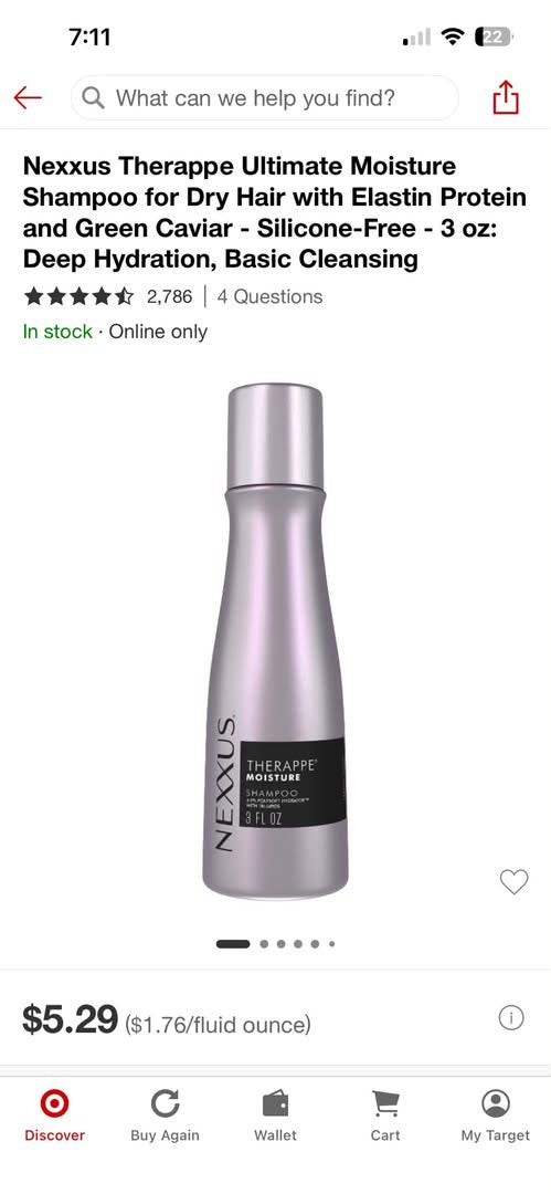 Nexxus Therappe Ultimate Moisturw Shampoo - 3 oz