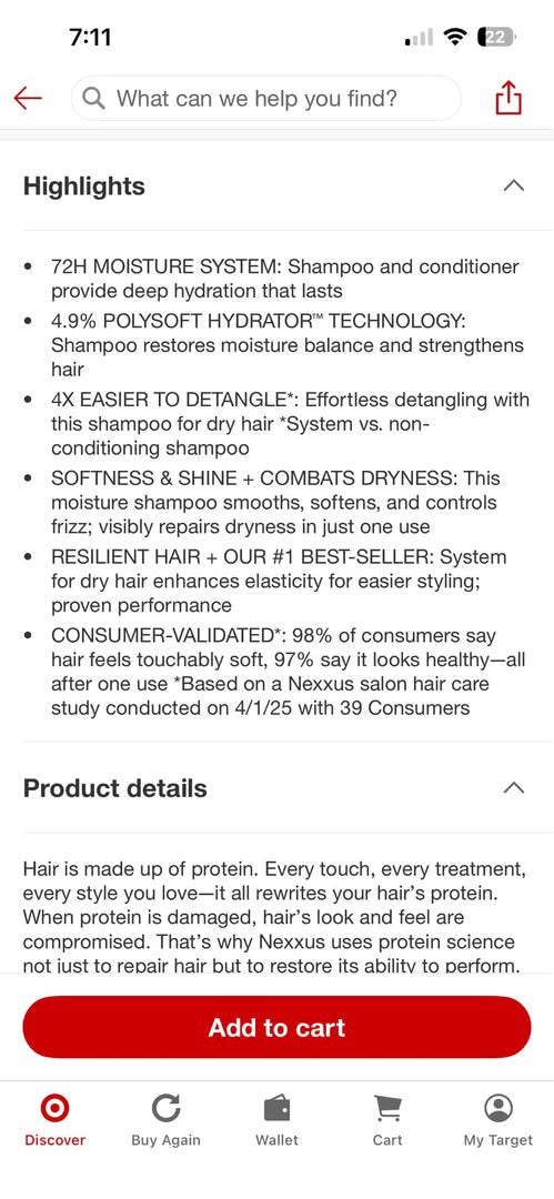 Nexxus Therappe Ultimate Moisturw Shampoo - 3 oz